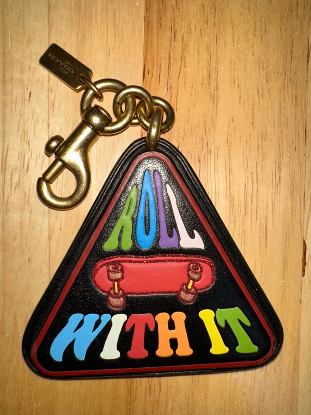 Coach Triangle "Roll With It" Multicolor Key Charm